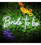 Bride to be Neon Sign,Dimmable LED Wedding Light Up Sign,Bachelorette Party Decorations Backdrop ...