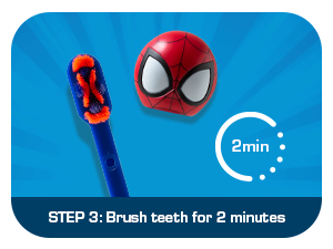Step 3 - Brush teeth for 2 minutes