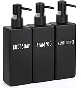 Segbeauty Plastic Shampoo and Conditioner Dispenser, 3pcs 16.9oz Refillable Lotion Soap Dispenser...