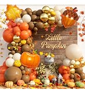 Haolongfa Fall Thanksgiving Balloon Garland Arch Kit, Fall Party Decor | Sand Coffee Burnt Orange...