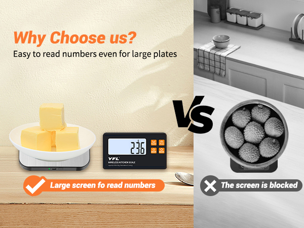 Wireless Kitchen Scale with Remote Display