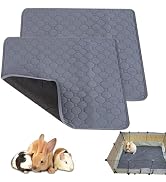 2-Pack 24”x24” Washable Guinea Pig Cage Liner - Reusable & Anti-Slip Guinea Pig Bedding, Instant ...