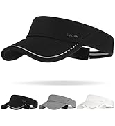 Sukeen Sports Sun Visor for Men Women, Lightweight Adjustable Visor Hat, Reflective Running Tenni...