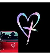 CouTunp Love Cross Sticker Decal, Creative Heart Cross Car Decal, Waterproof Car Window Decals, 8...