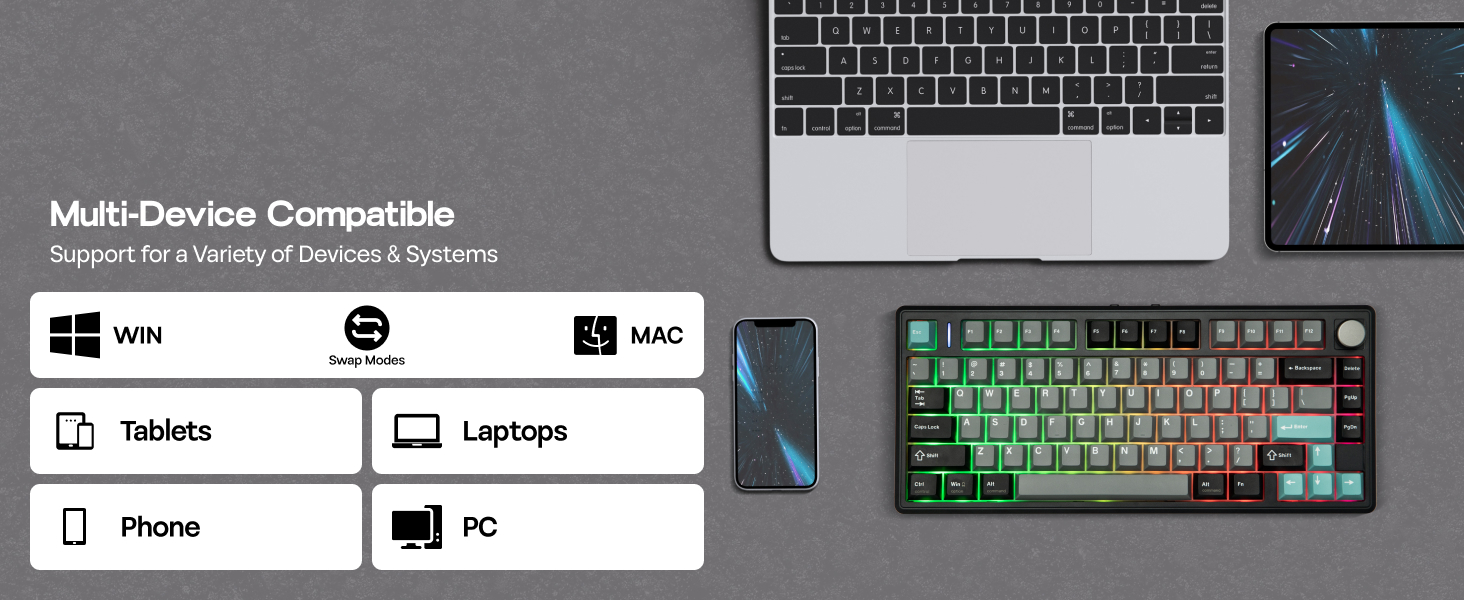 EPOMAKER TH80 V2 Tri-Mode Wireless Mechanical Gaming Keyboard