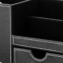 KINGFOM Pen Pencil Holder Desk Organizer with a Small Drawer