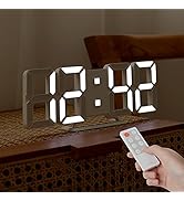 mooas 3D Pure Slim M LED Clock, Multi-Function LED Digital Clock (Calendar, Alarm, Temperature) (...