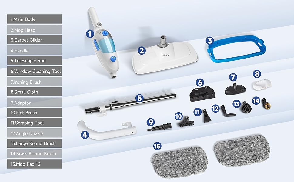 Steam Mop for Floor Cleaning Handheld Steamer Cleaner Detachable for Hard Wood Floor Grout