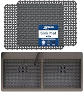 Kitchen Sink Mat for Stainless Steel Ceramic Sinks 2 Pcs 15.7 x 11.8 inch, PVC Sink Protectors Ma...