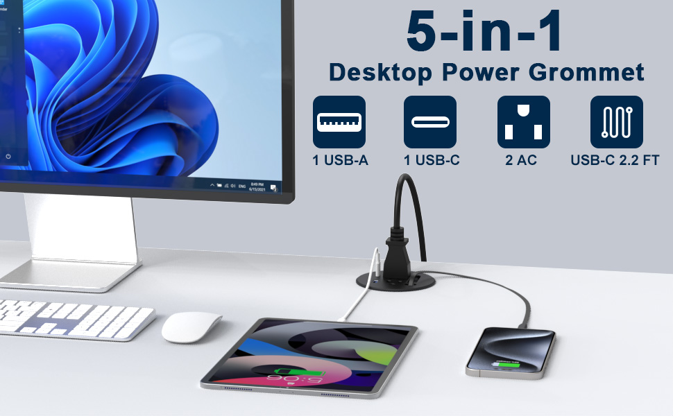desktop power grommet