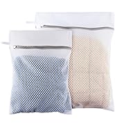 Honeycomb Lingerie Bags with Hanging Loop- 2Pack MDSXO Mesh Laundry Bags for Washing Delicates, W...