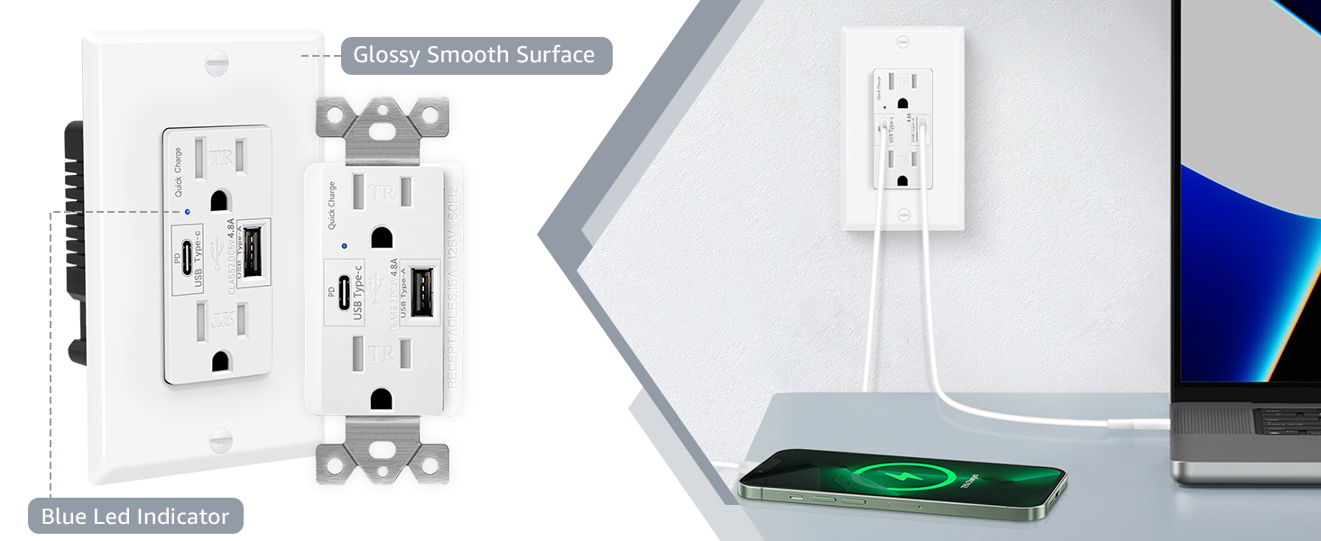 usb c outlet fast charging