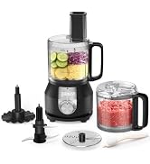 Ganiza 4-in-1 Food Processor with 2x4-Cup Bowls, Slice, Shred, Mince, Whisk | 600W Peak Food Chop...
