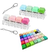 Gtzzot 4-in-1 Keyboard Fidget Toy with 35 Colorful Removable Keycaps, Clicker Fidget Keychain for...
