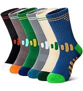 AMENLAN Kids Boys Athletic Socks Sport Basketball Crew Soft Cotton Breathable Youth Casual Socks ...