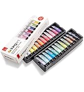 KINGART Metallic Acrylic Paint, Set of 24 Colors, 0.74 oz/22 ml Tubes with Storage Box, Rich Pigm...