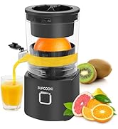 SUPCOOKI Electric Citrus Juicer Hands Free, Automatic Juicer Machine with Cleaning Brush, Orange ...