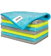 FIXSMITH Microfiber Cleaning Cloth - Pack of 8, Size: 12 x 16 in, Multi-Functional Cleaning Towel...