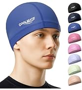 COOLMATE Fabric Swim Cap for Adult Women Men Kid 3 4 6 8 14 16, Silicone Water Resistant Layer, C...