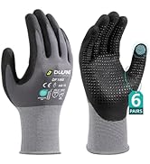 DULFINE Work Gloves for Men & Women,6 Pairs Pack,Touchscreen MicroFoam Nitrile,Ideal for General ...