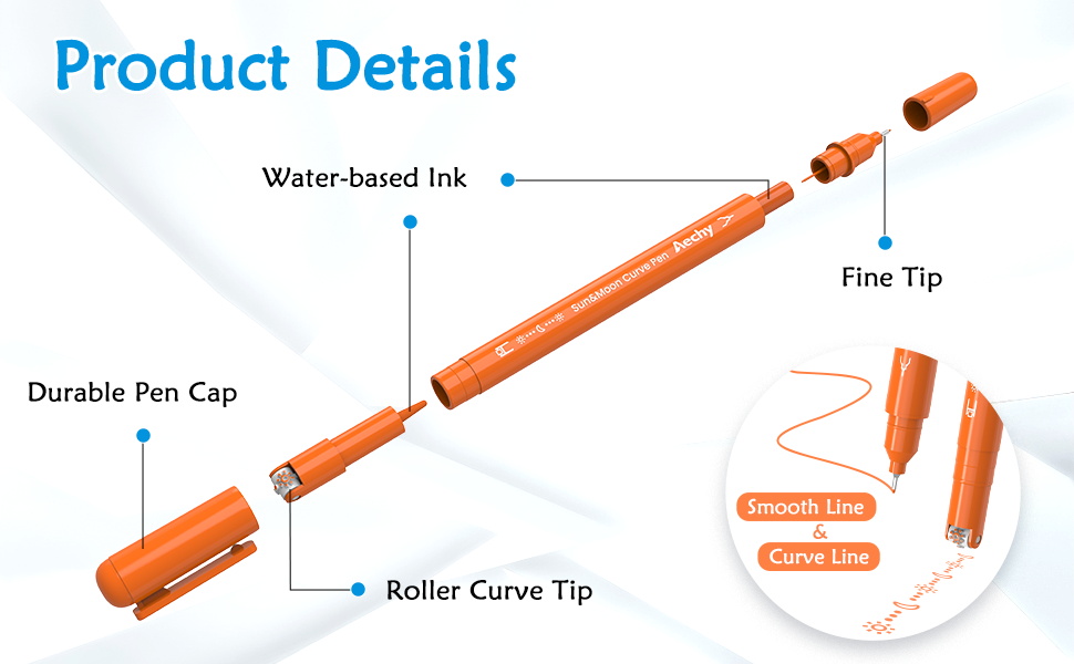 Aechy Felt Tip Curve Pen