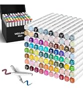 WELLOKB Alcohol Markers,80 Colors Dual Tip Permanent Art Markers for Adults Coloring Illustration...