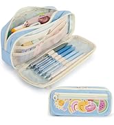 Bunnychill Large Capacity Pencil Case with Compartments, School Pencil Bags with Zipper, Big Stor...