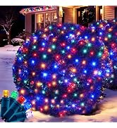 Wabarle Led Christmas Net Lights for Bushes, 132LED 6FT x 6FT Connectable UL Certified Net Lights...