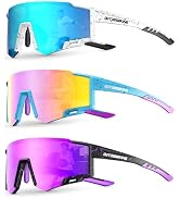 OUTDOORKING 3 PACK Kids Sunglasses youth baseball sunglasses for boys 4-14, Softball Cycling Pola...