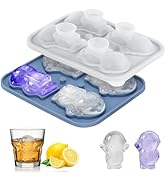 Silicone Ice Cube Tray,Astronaut 3D Large Ice Cube Molds for Whiskey,Cocktails,Wine,Juice and Bou...