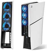 JUSPRO Cooling Fan for PS5 Slim, Upgraded Quiet Cooler Fan with LED Light for PS5 Slim Console Di...