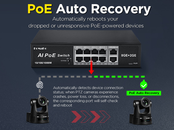 P1000 Computer Networking Switches| 8 PoE+ Port