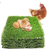 PINVNBY Washable Chicken Nesting Box Pads 6 Pcs Reusable Hens Nest Bedding Artificial Grass Rug C...