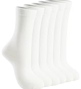 HAVE A TREE 3-12 Pack Women Crew Cotton Socks Long Soft Thin White Socks