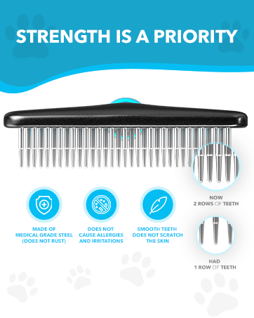 Dog rake, grooming rake, pet grooming, pet rake, undercoat rake for dogs
