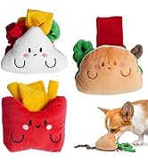 Nocciola Squeaky Hide and Seek Dog Snuffle Food Toys, Interactive Plush Stuffed Pet Supplies for ...