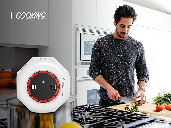 Creaviva digital visual pomodoro cube timer kitchen cooking timer