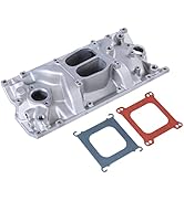FGJQEFG Intake Manifold Satin Aluminum Dual Plane Compatible with SBC Small Block Chevy 1996-2002...