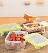 Food Storage Container Set, Airtight Plastic Bowls with Lid (Pack of 3), Reusable - For Kitchen P...