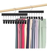 Draxzor 2 Pack Leggings Hangers for Closet, Wooden Legging Hanger for Closet Organizer with 20 Up...