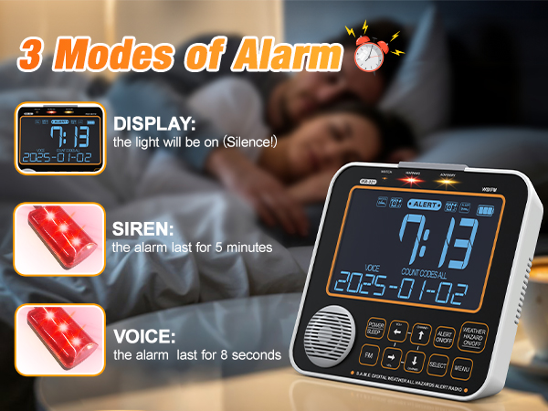 3 modes of alarm