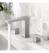 KES Bathroom Sink Faucet 8-Inch Widespread Bathroom Faucet 3 Hole Vanity Faucet Supply Hose Inclu...