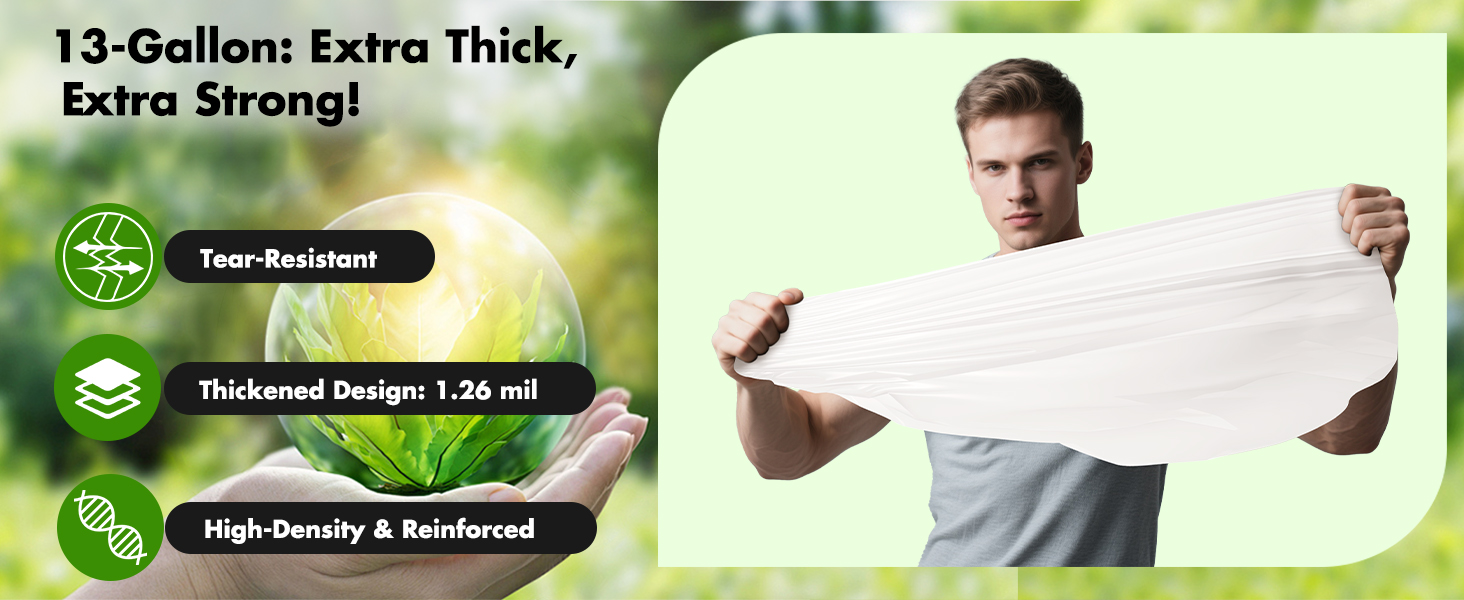 Trash bag 13 gallon white