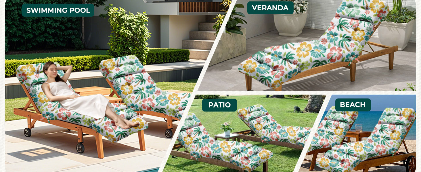 Outdoor Chaise Lounge Chair Cushion