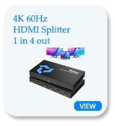 Yinker 4K@60Hz HDMI Splitter 1 in 4 Out for Multiple Monitors, Mirror/Duplicate Screens Only, HDM...