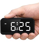 Srubambi Battery Operated Small Alarm Clock: Digital Compact Large Display Cordless Clock for Bed...