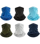 Finvizo 6 Pack Neck Gaiter Bandana Face Mask: Cooling Gator Mask Face Cover Neck Scarf