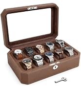 High Quality Watch Case with Lock, PU Leather Watch Organizer Display Case | Watch Display Case S...