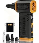Compressed Air Duster, 130K RPM Powerful Cordless Electric Mini Blower with Display, 10-Gear Adju...