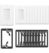 VCE Brush Wall Plate with Mounting Bracket 10-Pack, Cable Pass Through Insert Single Gang Wall Co...